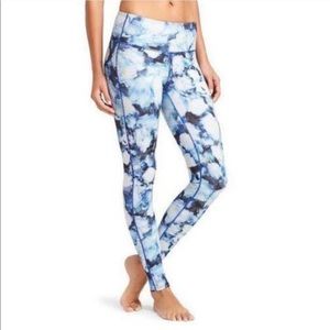 Athleta Blue Floral Crush Chaturanga Tight Size X-Small